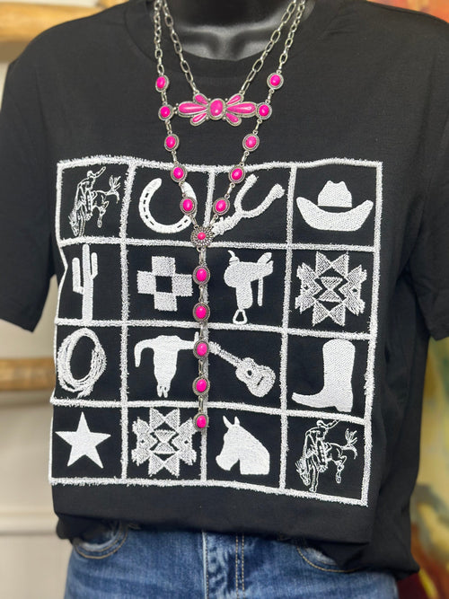 Shop Envi Me Tops and Tunics The Cowboy Way Embroidered Tee