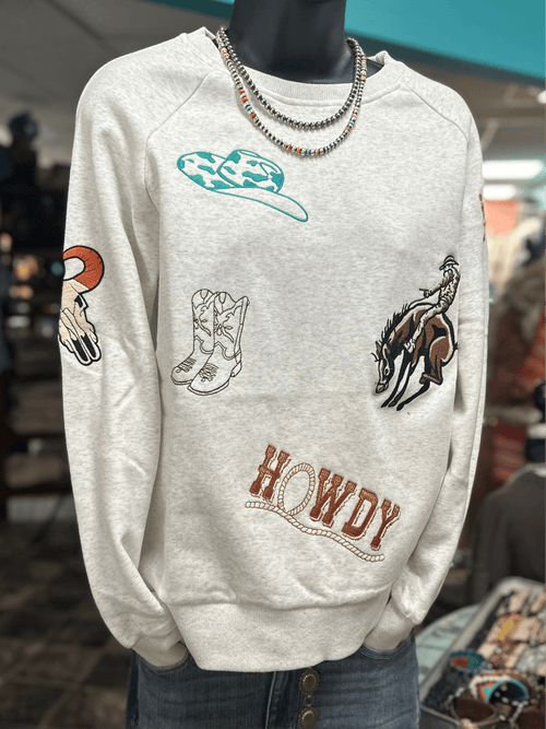 Shop Envi Me Tops and Tunics The Cowboy Ways Embroidered Pullover