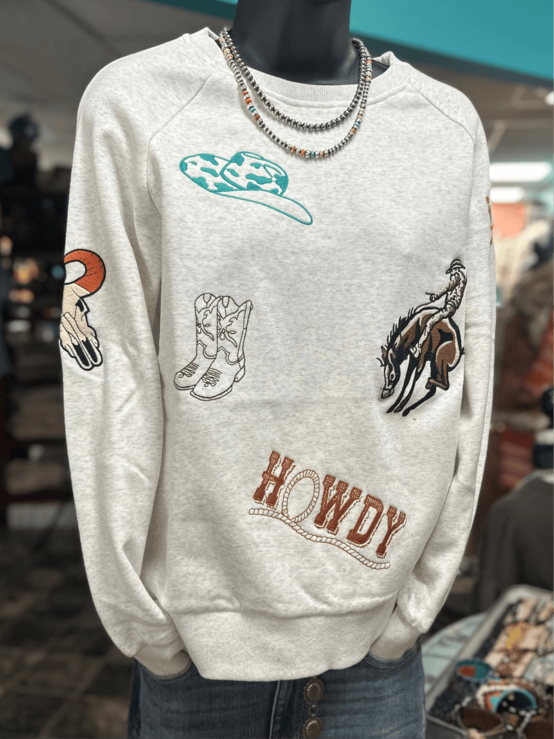 Shop Envi Me Tops and Tunics The Cowboy Ways Embroidered Pullover