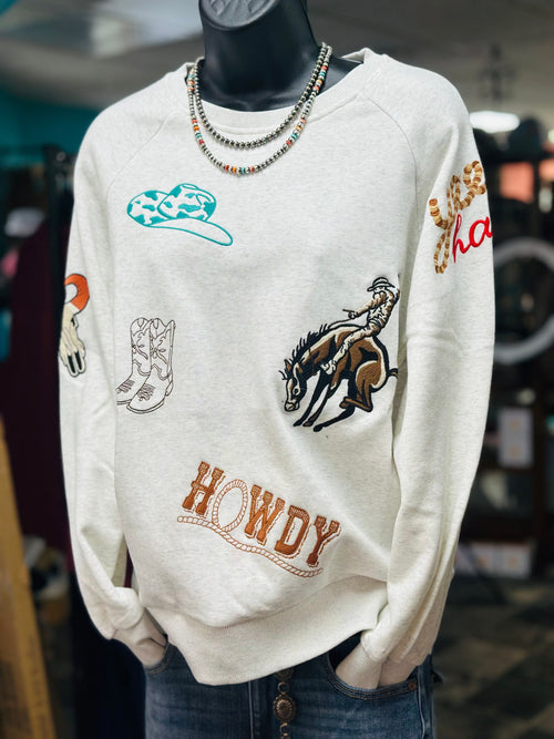 Shop Envi Me Tops and Tunics The Cowboy Ways Embroidered Pullover