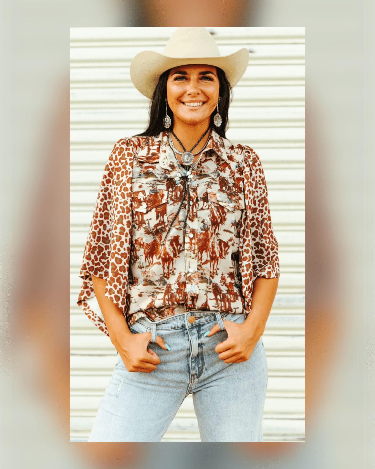 Shop Envi Me It's T-shirt Kinda Day The Cowboys Ranch Fall Cheetah Flutter Sleeve Top