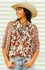 Shop Envi Me It's T-shirt Kinda Day The Cowboys Ranch Fall Cheetah Flutter Sleeve Top
