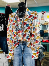 Shop Envi Me tops The Cowgirl Hats Button Up Top