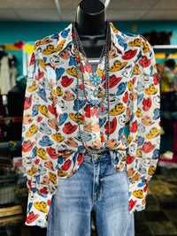Shop Envi Me tops The Cowgirl Hats Button Up Top