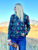 Shop Envi Me Tops and Tunics The Cowgirl Out West Wild Thing Half Zip Pullover