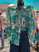 Shop Envi Me tops The Cowgirl Wagon Train Spring Button Up Top