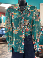 Shop Envi Me tops The Cowgirl Wagon Train Spring Button Up Top