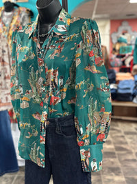 Shop Envi Me tops The Cowgirl Wagon Train Spring Button Up Top