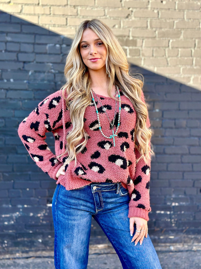 Shop Envi Me Tops and Tunics The Cozy Fall Cheetah Sweater