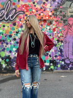 Shop Envi Me Cardigans and Kimonos The Cranberry Velvet Song Of San Antone Shirt