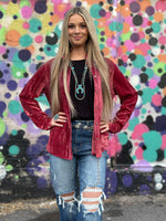 Shop Envi Me Cardigans and Kimonos The Cranberry Velvet Song Of San Antone Shirt