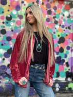 Shop Envi Me Cardigans and Kimonos The Cranberry Velvet Song Of San Antone Shirt