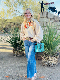 Shop Envi Me Tops and Tunics The Cream South Of Fall New Waffle Weave Top