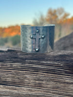 Shop Envi Me Bracelets Silver The Cross Dot Hammered Cuff Bracelet