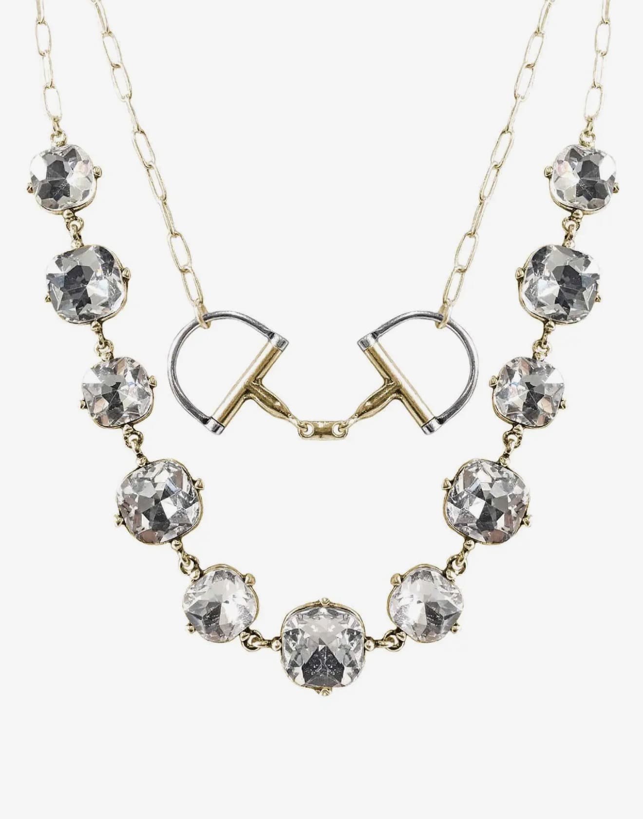 Shop Envi Me Necklaces The Crystal Snaffle Bit Layered Necklace