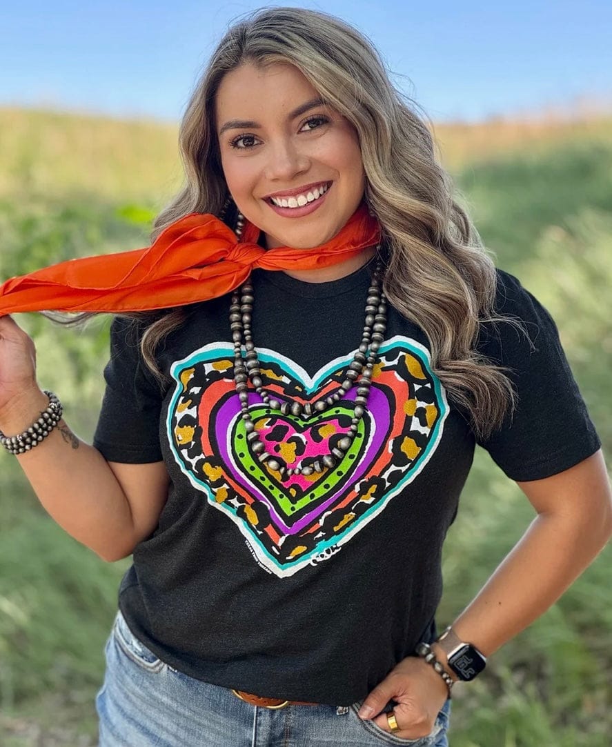 Shop Envi Me It's T-shirt Kinda Day The Cupid's Leopard Heart Tee