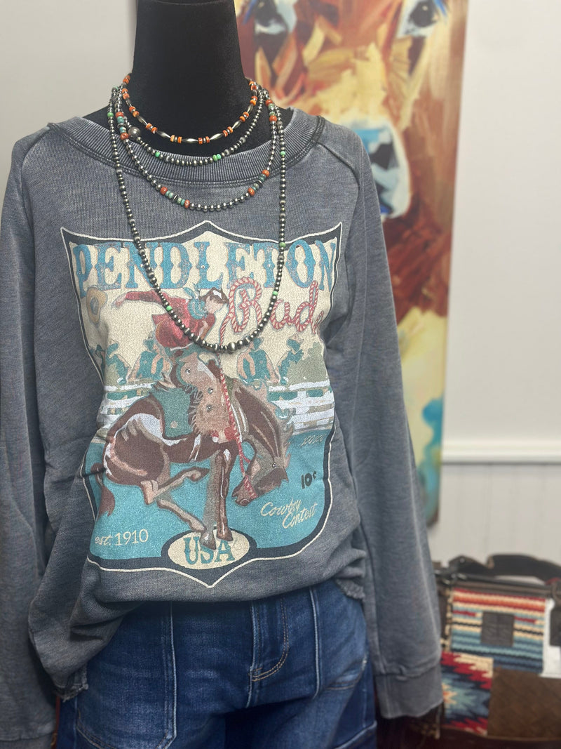Shop Envi Me Cardigans and Kimonos The Day Off Pendleton Rodeo Sweatshirt