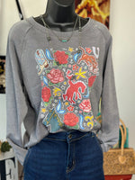 Shop Envi Me Cardigans and Kimonos The Day Off Western Floral Sweatshirt