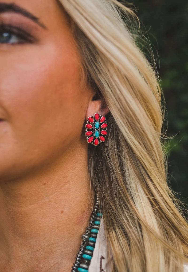 Shop Envi Me Earrings The Desert Bloom Coral Turquoise Southwest Earring