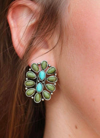 Shop Envi Me Earrings The Desert Bloom Turquoise & Olive Southwest Earring
