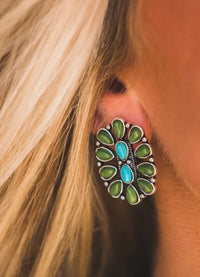 Shop Envi Me Earrings The Desert Bloom Turquoise & Olive Southwest Earring