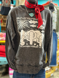 Shop Envi Me Tops and Tunics The Desert Cactus Charcoal Pullover
