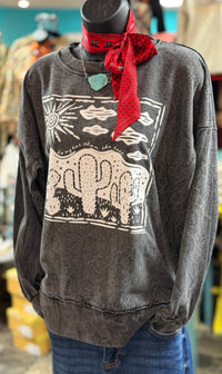 Shop Envi Me Tops and Tunics The Desert Cactus Charcoal Pullover
