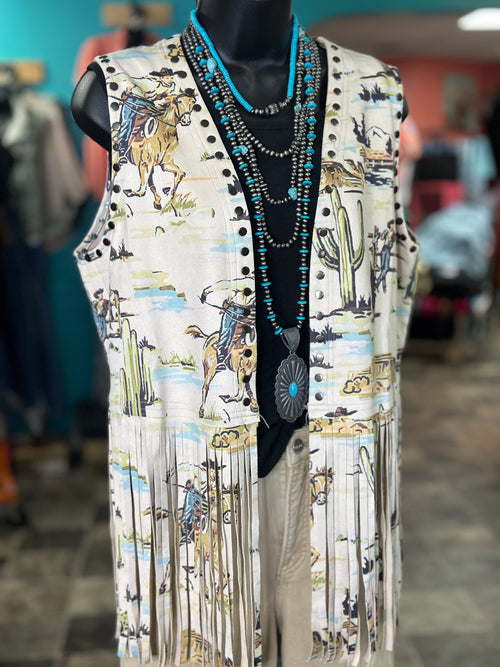 Shop Envi Me Tops and tunics The Desert Cactus Fringe Vest