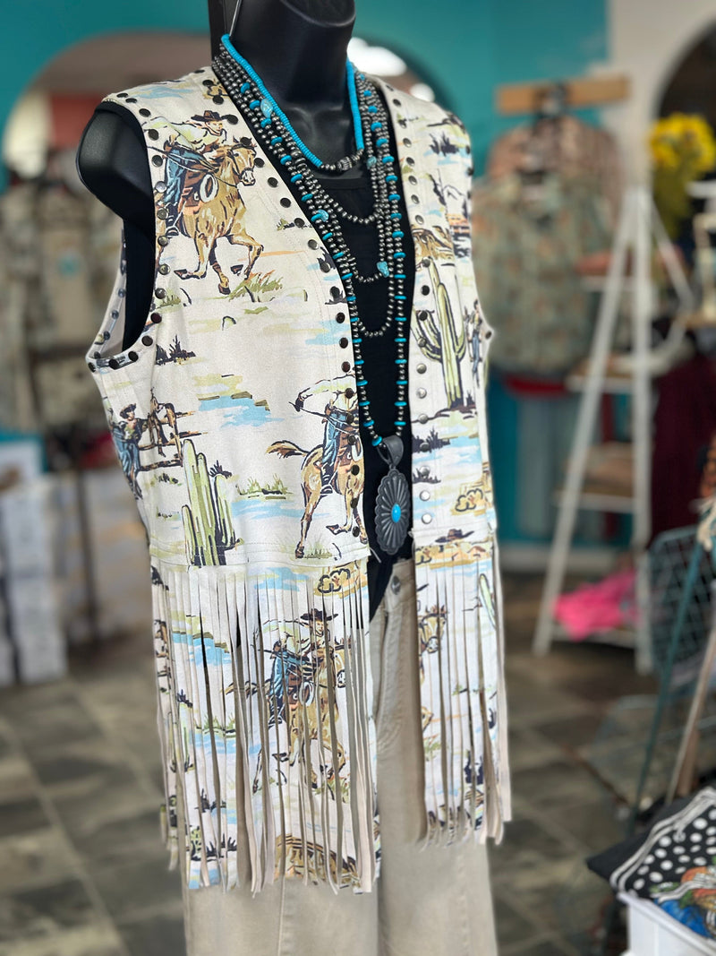 Shop Envi Me Tops and tunics The Desert Cactus Fringe Vest