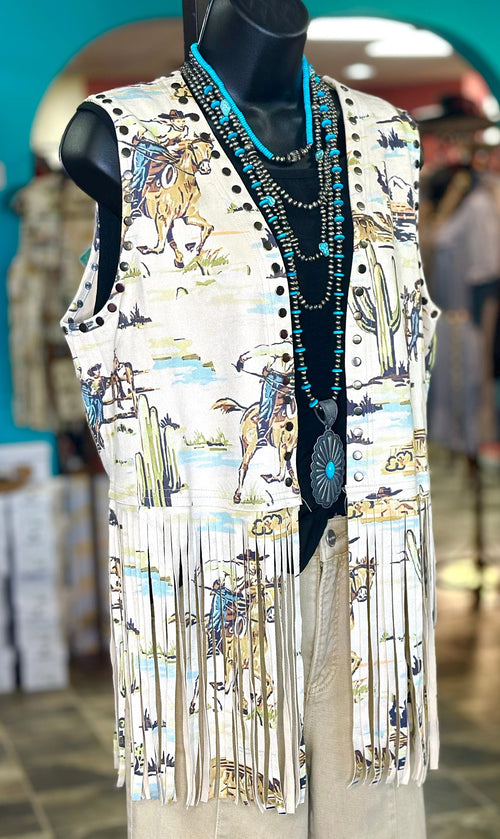 Shop Envi Me Tops and tunics The Desert Cactus Fringe Vest