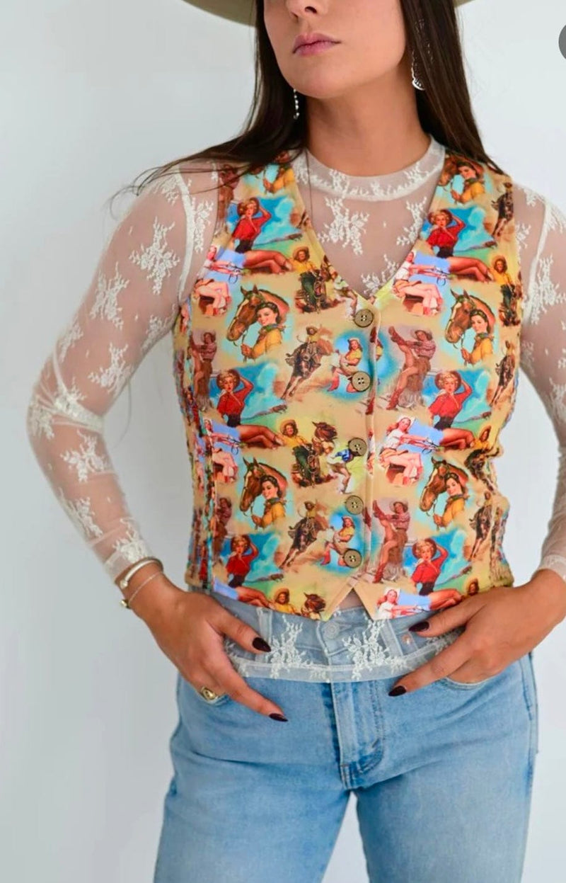 Shop Envi Me Tops and tunics The Desert Cowboy Scene Vest
