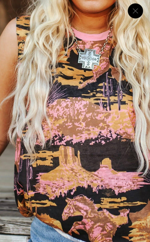 Shop Envi Me It's T-shirt Kinda Day The Desert Hills Cowboy Cactus Tank