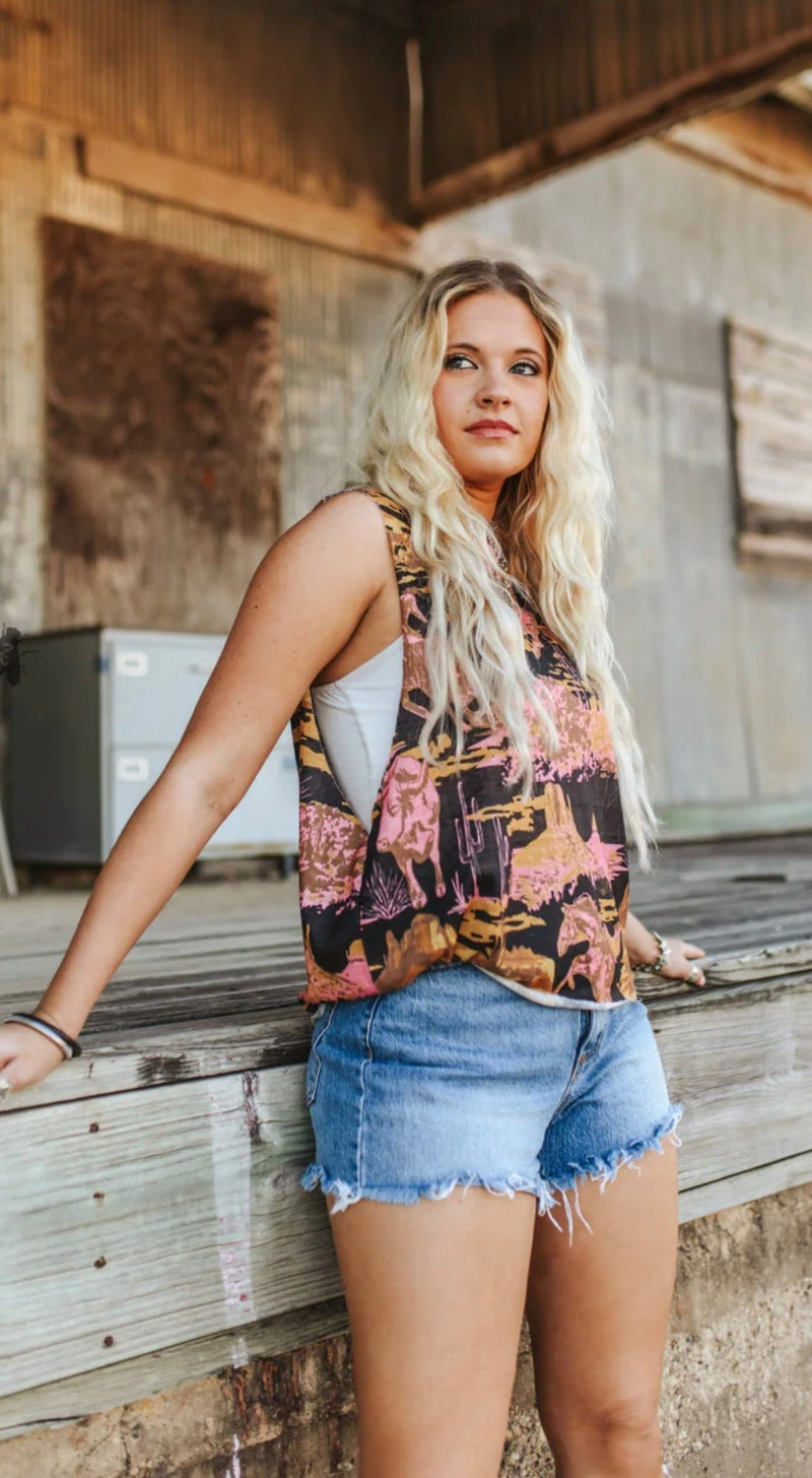 Shop Envi Me It's T-shirt Kinda Day The Desert Hills Cowboy Cactus Tank