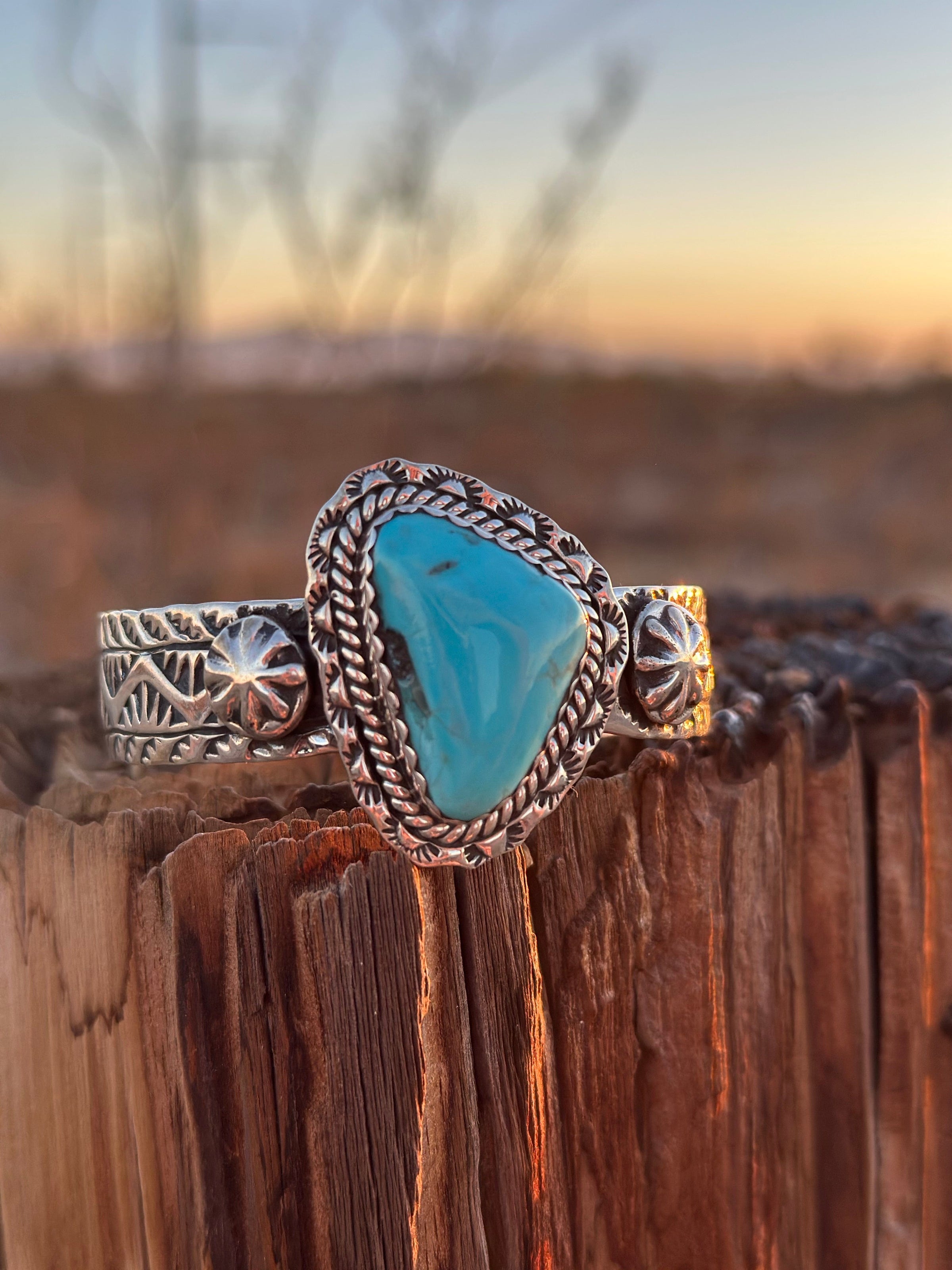 Shop Envi Me Bracelets Silver & Turquoise The Desert Hills NA Sterling Silver & Kingman Turquoise (Real) Southwest Cuff Bracelet - Only One!