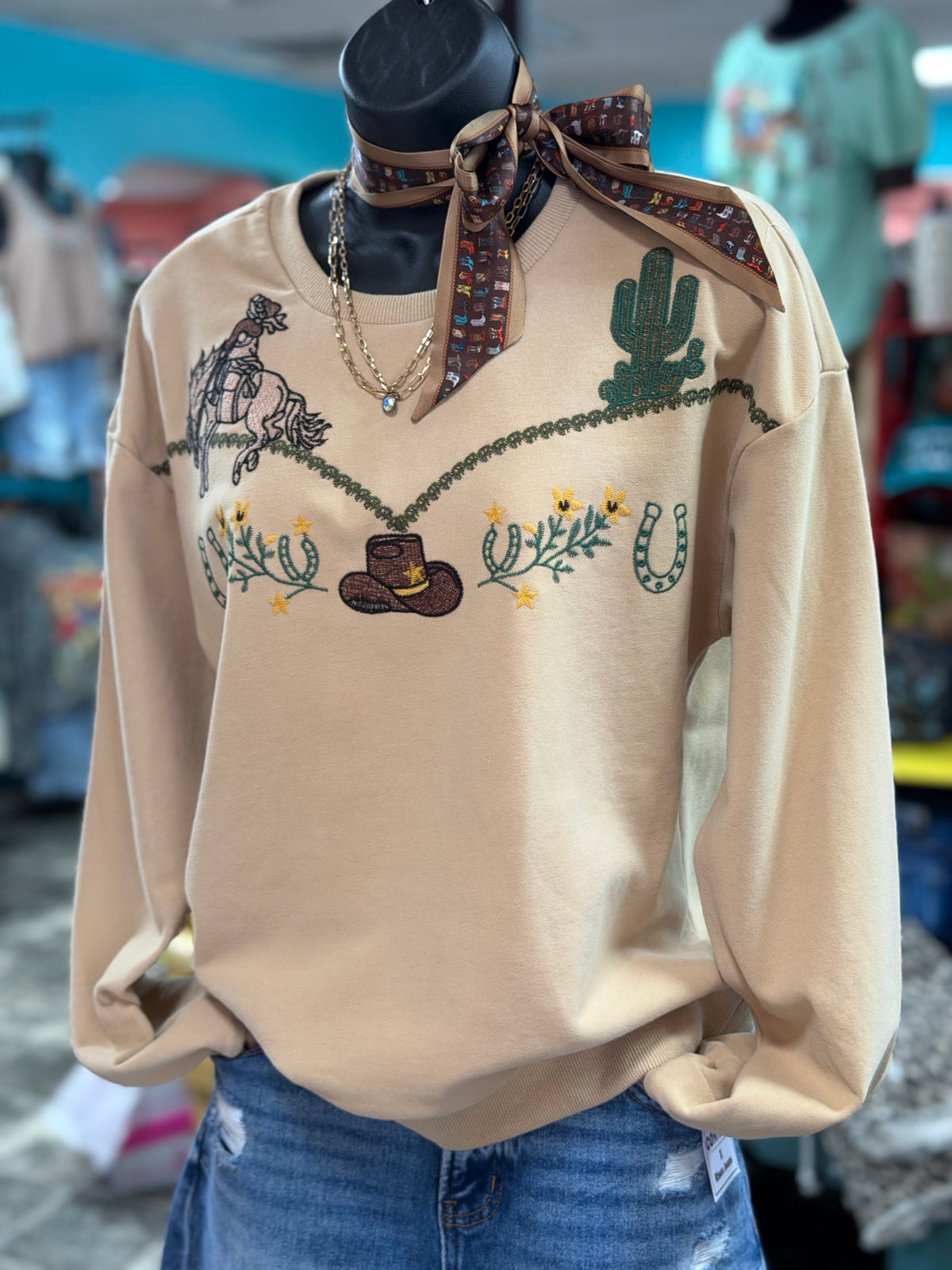 Shop Envi Me Tops and Tunics The Desert 🌵Ranch  Embroidered Pullover