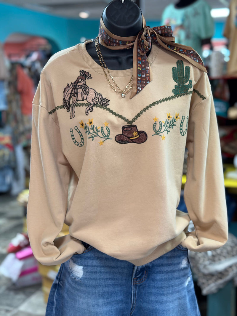 Shop Envi Me Tops and Tunics The Desert 🌵Ranch  Embroidered Pullover