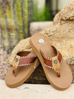 Yellow Box Footwear The Desert Western Whip Stitch Flip Flop