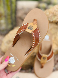 Yellow Box Footwear The Desert Western Whip Stitch Flip Flop