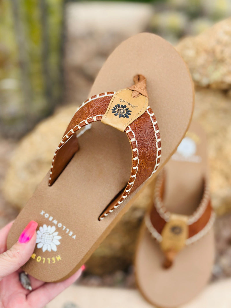 Yellow Box Footwear The Desert Western Whip Stitch Flip Flop