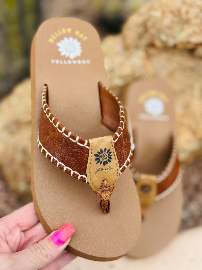 Yellow Box Footwear The Desert Western Whip Stitch Flip Flop