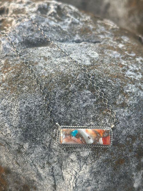 Shop Envi Me Necklaces The Diega Sterling Silver Spiney Turquoise Bar NA Necklace