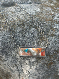 Shop Envi Me Necklaces The Diega Sterling Silver Spiney Turquoise Bar NA Necklace