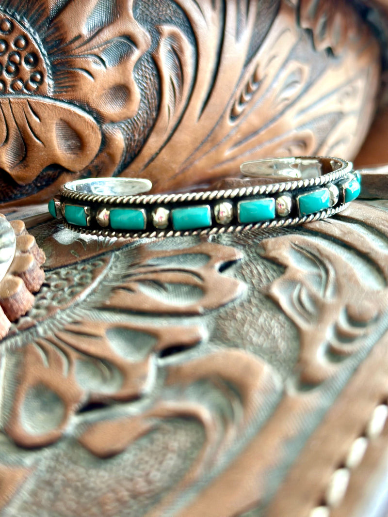 Shop Envi Me Bracelets Silver & Turquoise The Durango Sterling Silver & Real Turquoise Southwest Cuff Bracelet