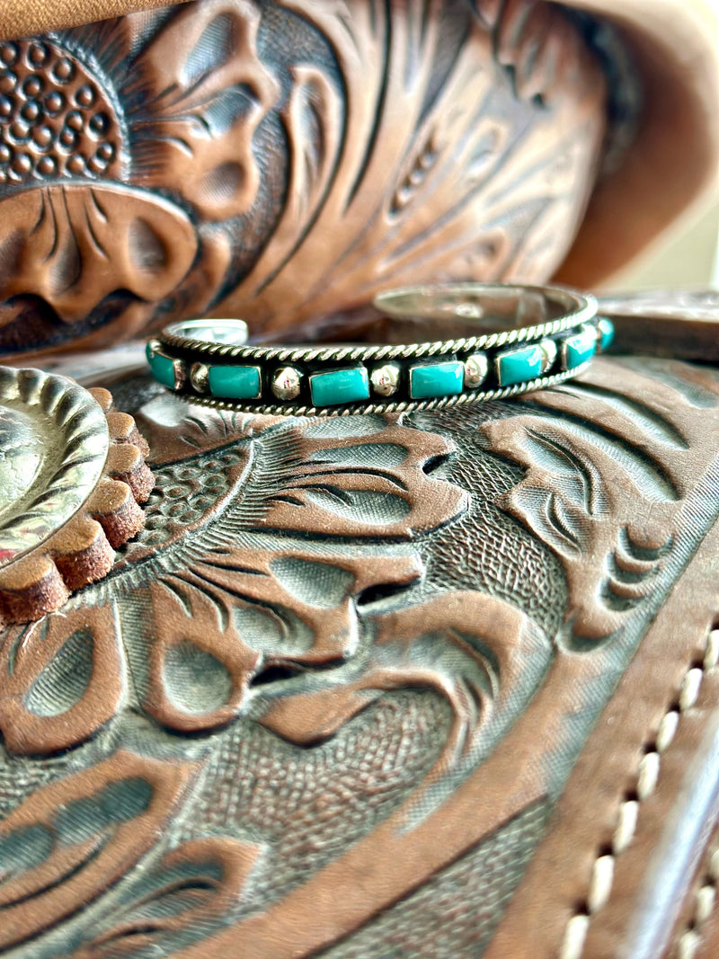 Shop Envi Me Bracelets Silver & Turquoise The Durango Sterling Silver & Real Turquoise Southwest Cuff Bracelet