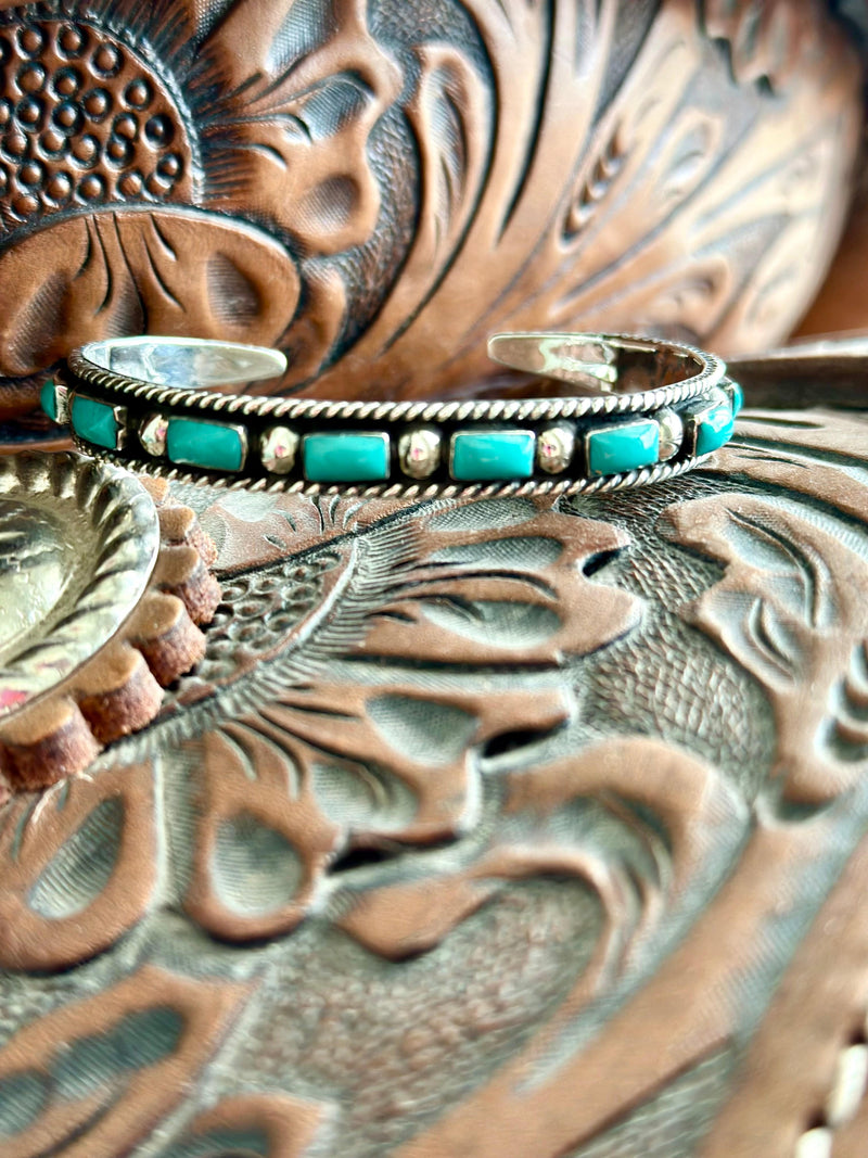 Shop Envi Me Bracelets Silver & Turquoise The Durango Sterling Silver & Real Turquoise Southwest Cuff Bracelet