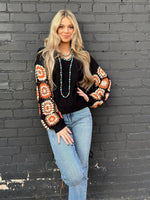Shop Envi Me Tops and Tunics The El Senora Crochet Sleeve Sweater