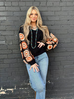 Shop Envi Me Tops and Tunics The El Senora Crochet Sleeve Sweater