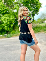 Shop Envi Me Tops and Tunics The El Sonora Crochet Sleeve Top