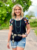 Shop Envi Me Tops and Tunics The El Sonora Crochet Sleeve Top