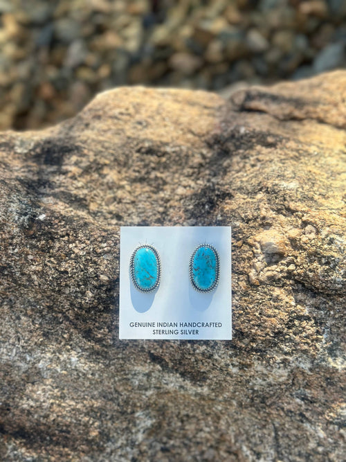 Shop Envi Me Earrings Silver The Elko NA Made Sterling Silver & Kingman Turquoise Stud Earring One Only